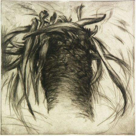 To Sway - drypoint with chine colle 9x9